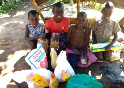 Special Feeding Program – Family with food supplies.